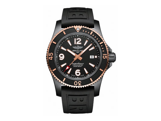 Superocean Automatic 46mm PVD Black Dial RG Bezel on Black Rubber Strap – Premium Edition