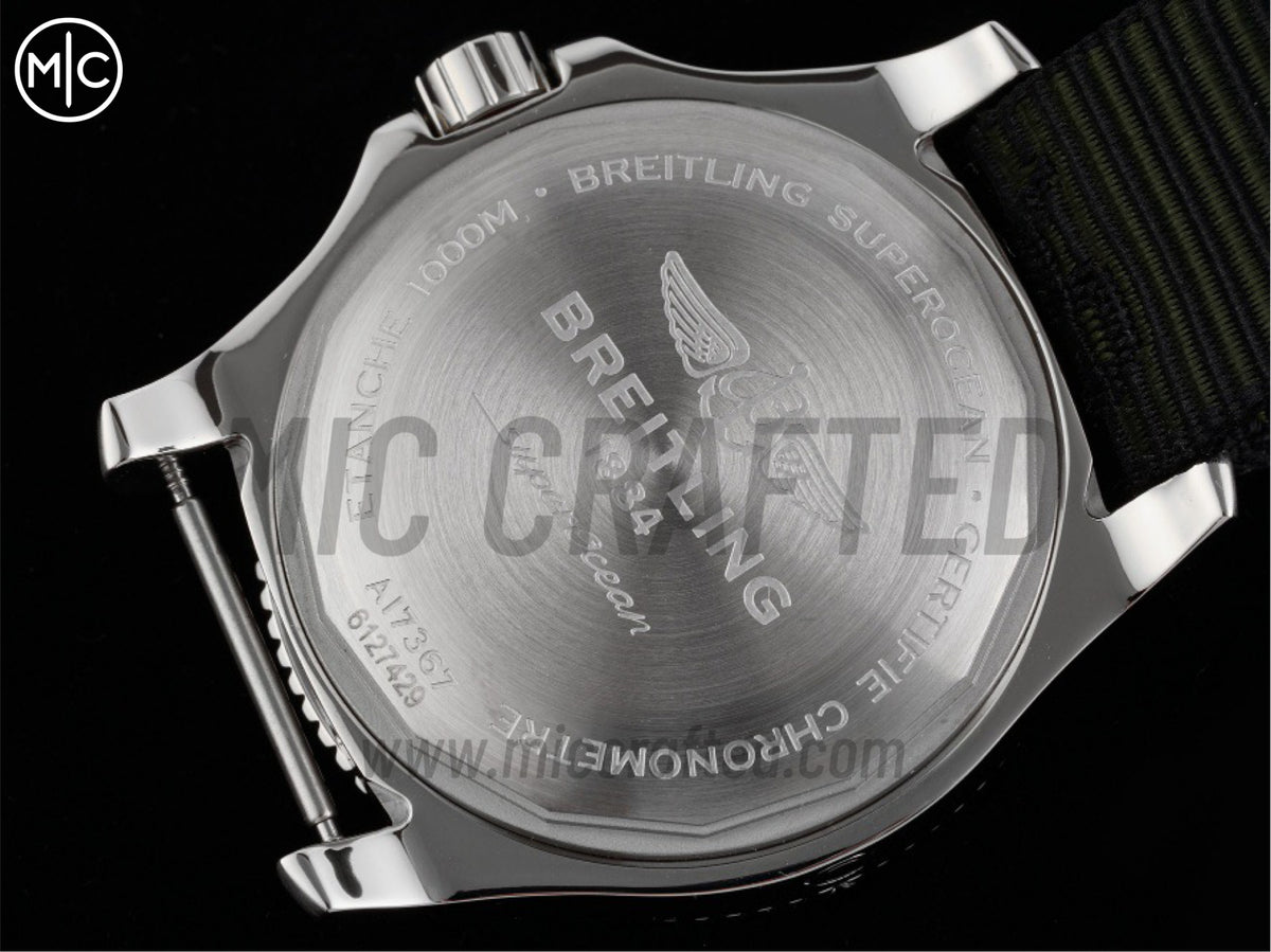 Superocean 海洋文化系列自動腕錶 44mm 不鏽鋼綠色錶盤綠色錶圈，配綠色尼龍錶帶 - 高級版
