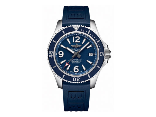 Superocean Automatic 44mm SS Blue Dial Blue Bezel on Blue Rubber Strap – Premium Edition