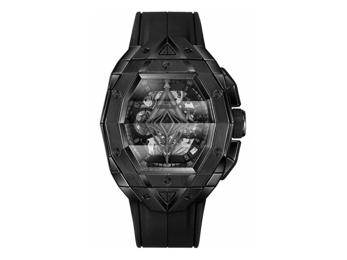 Spirit of Big Bang Sang Bleu 42mm PVD 鏤空錶盤，配黑色橡膠錶帶 - 高級版