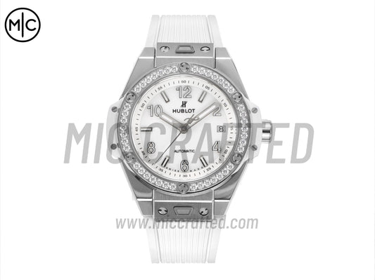 Big Bang Ladies 39mm SS White Dial on White Rubber Strap – Premium Edition