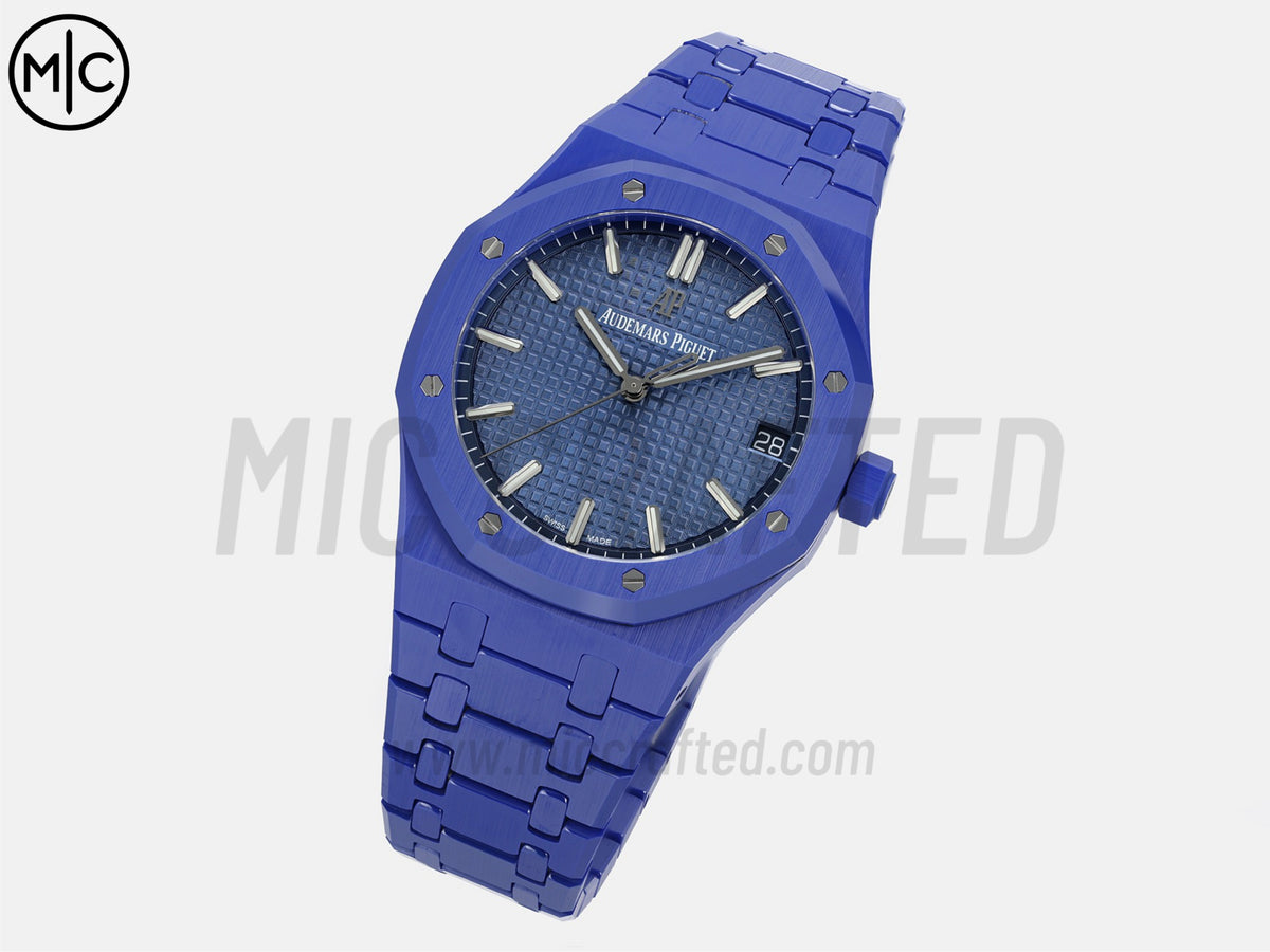 Royal Oak 41mm 15500 Blue Ceramic Blue Dial on Blue Ceramic Bracelet – Handcrafted Version