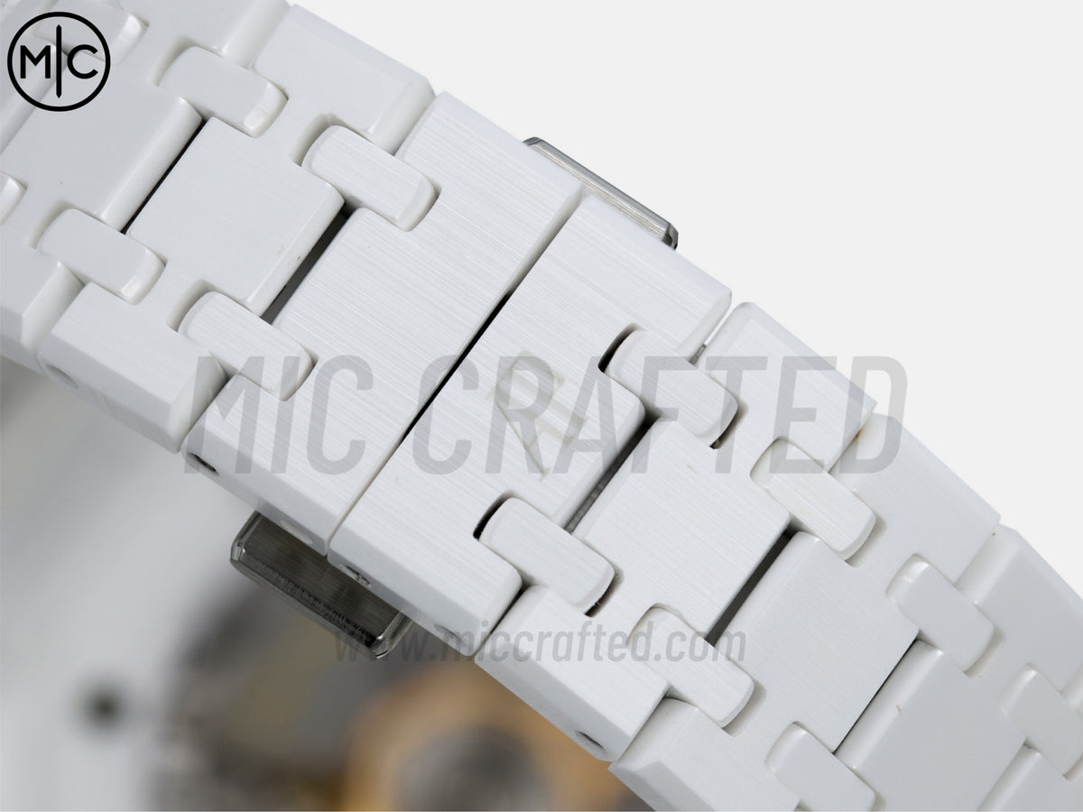 Royal Oak 41mm 15500 White Ceramic White Dial on White Ceramic Bracelet – Handcrafted Version