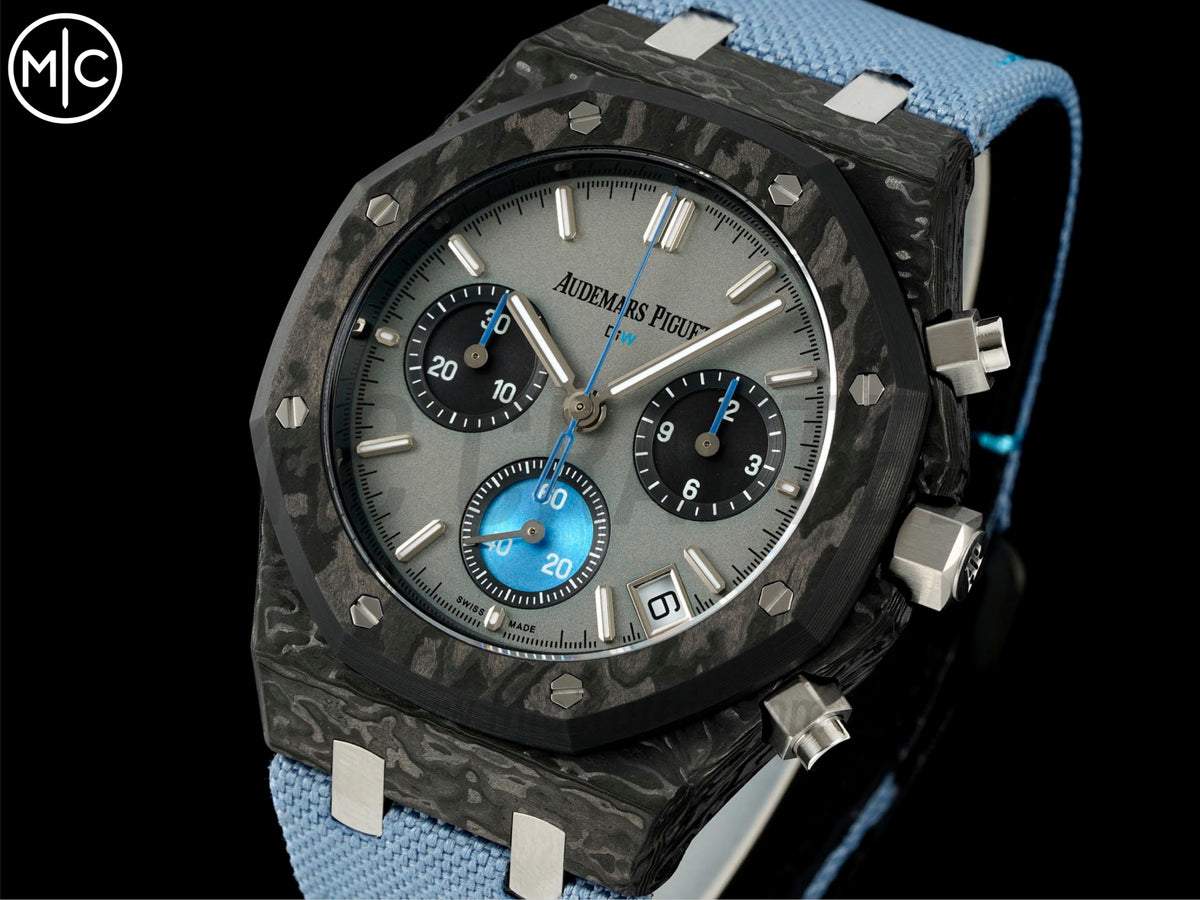 Royal Oak Chrono 皇家橡樹計時碼錶 DIW 26240 41mm 石英纖維/NY 灰褐色錶盤 - 手工製作版