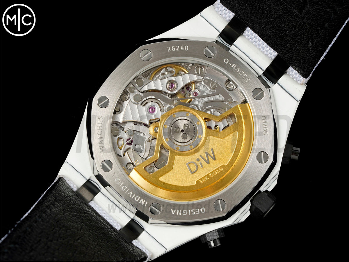 Royal Oak Chrono 皇家橡樹計時碼錶 DIW 26240 41mm 石英纖維/NY 白色錶盤 - 手工製作版
