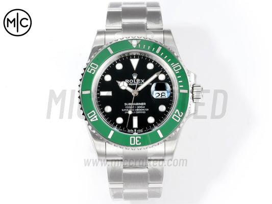 Submariner 潛航者型 41mm 126610 LV Starbucks 904L 不鏽鋼黑色錶盤，配不鏽鋼鍊帶 - 高級版