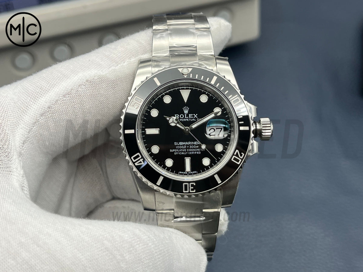 Submariner 40mm 116610 LV Black Ceramic 904L Steel on SS Bracelet – Premium Edition