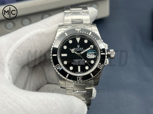 Submariner 潛航者型 40mm 116610 LV 黑色陶瓷 904L 鋼製錶殼，配不鏽鋼鍊帶 - 高級版