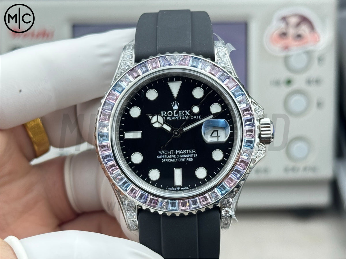 Yacht-Master 42mm Diamonds Bezel WG Wrapped on Oysterflex Strap – Premium Edition