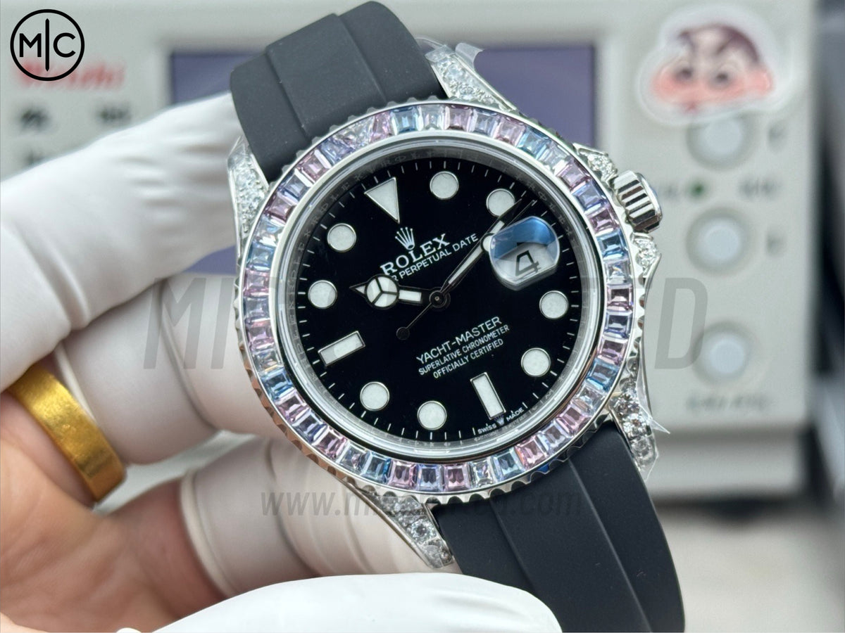 Yacht-Master 42mm Diamonds Bezel WG Wrapped on Oysterflex Strap – Premium Edition