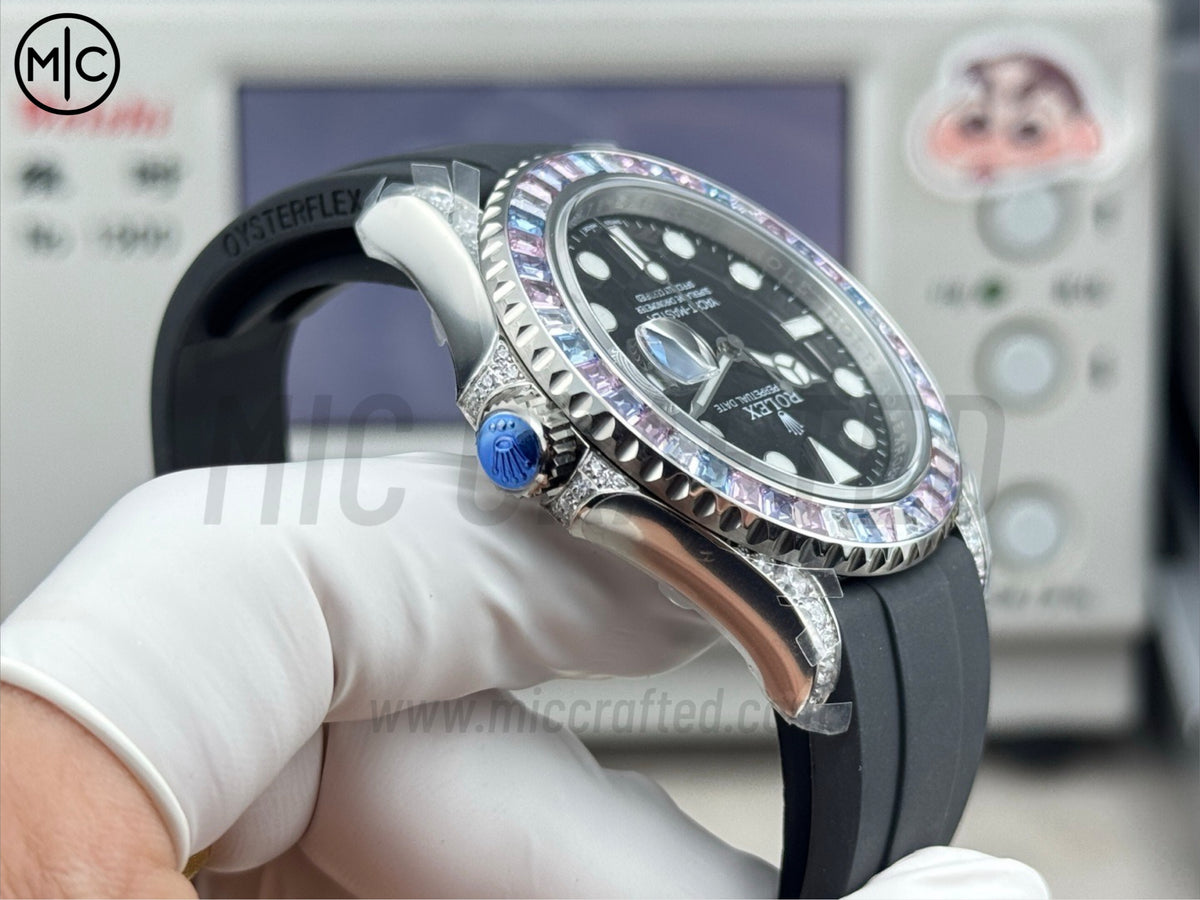 Yacht-Master 42mm Diamonds Bezel WG Wrapped on Oysterflex Strap – Premium Edition