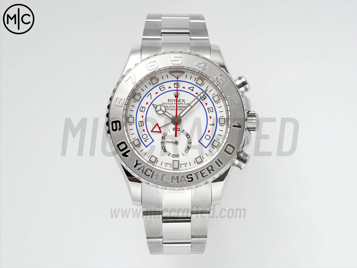 YachtMaster II 44mm 116689 不鏽鋼銀色錶圈白色錶盤搭配不鏽鋼錶帶 - 尊貴版