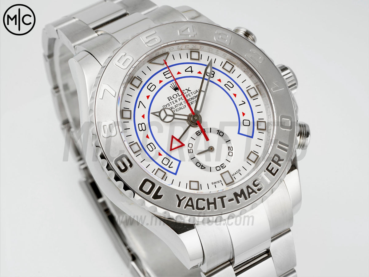YachtMaster II 44mm 116689 不鏽鋼銀色錶圈白色錶盤搭配不鏽鋼錶帶 - 尊貴版