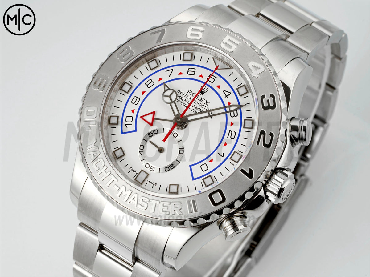 YachtMaster II 44mm 116689 不鏽鋼銀色錶圈白色錶盤搭配不鏽鋼錶帶 - 尊貴版