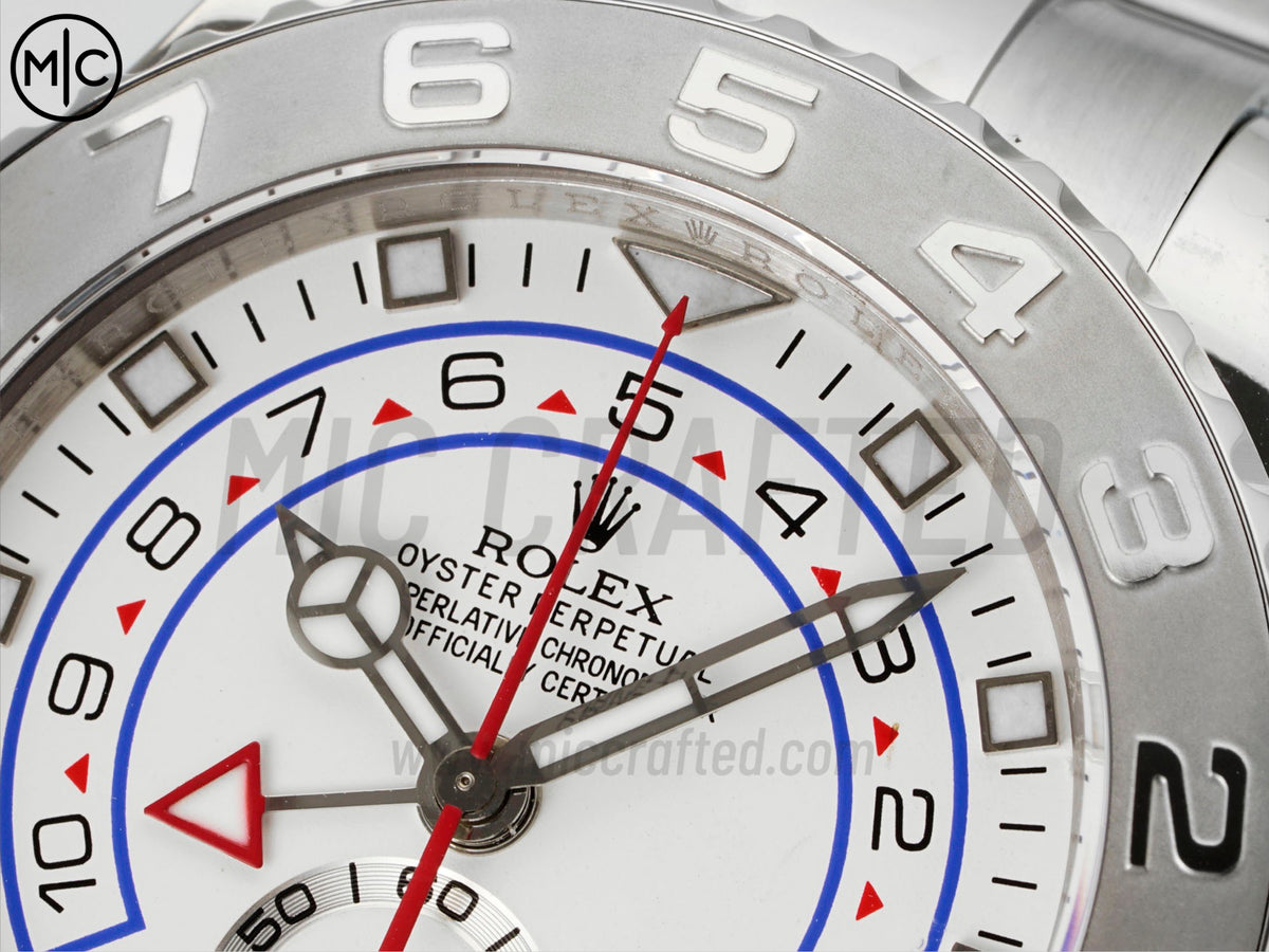 YachtMaster II 44mm 116689 不鏽鋼銀色錶圈白色錶盤搭配不鏽鋼錶帶 - 尊貴版