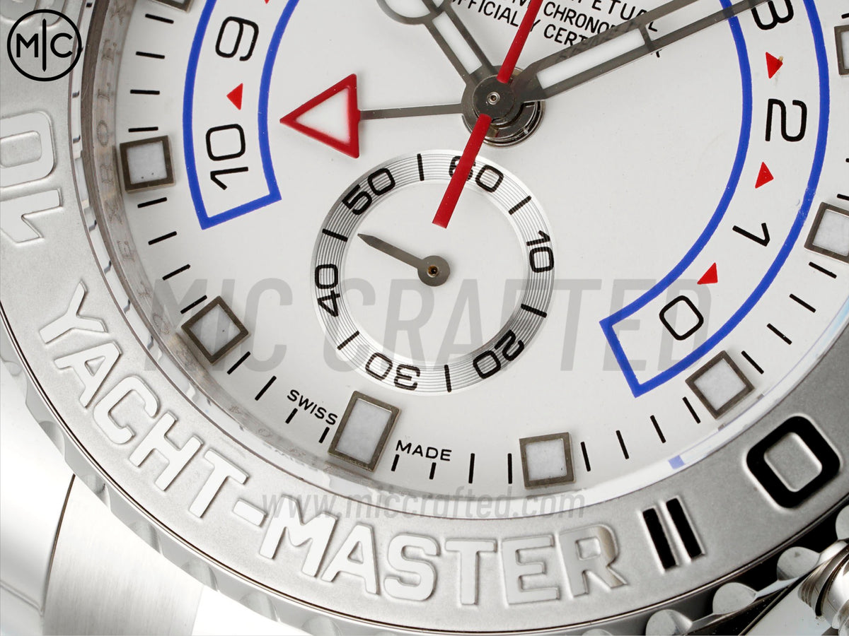 YachtMaster II 44mm 116689 不鏽鋼銀色錶圈白色錶盤搭配不鏽鋼錶帶 - 尊貴版