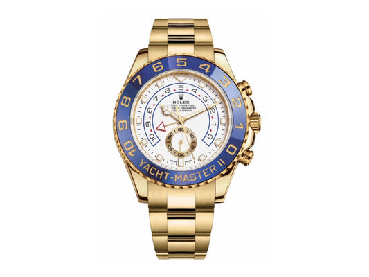 YachtMaster II 44mm 116688 YG Blue Ceramic Bezel White Dial on YG Bracelet – Premium Edition