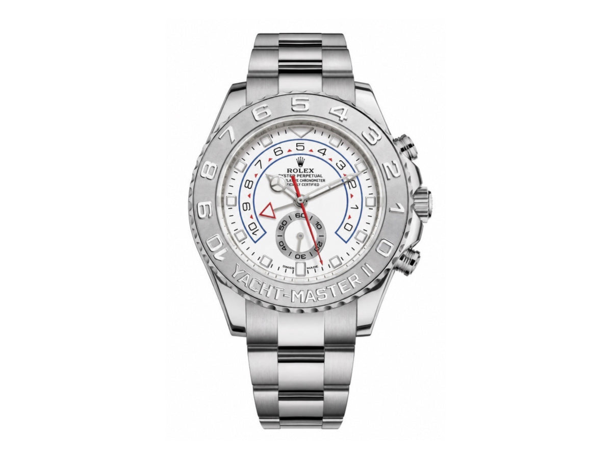 YachtMaster II 44mm 116689 不鏽鋼銀色錶圈白色錶盤搭配不鏽鋼錶帶 - 尊貴版