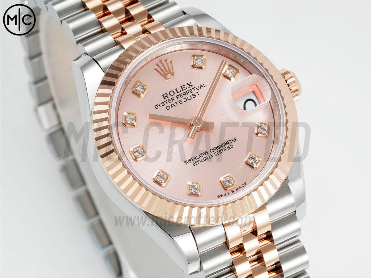 DateJust 31mm Ladies 278271 Fluted Bezel SS/RG Rose Gold Dial on Jubilee Bracelet – Premium Edition
