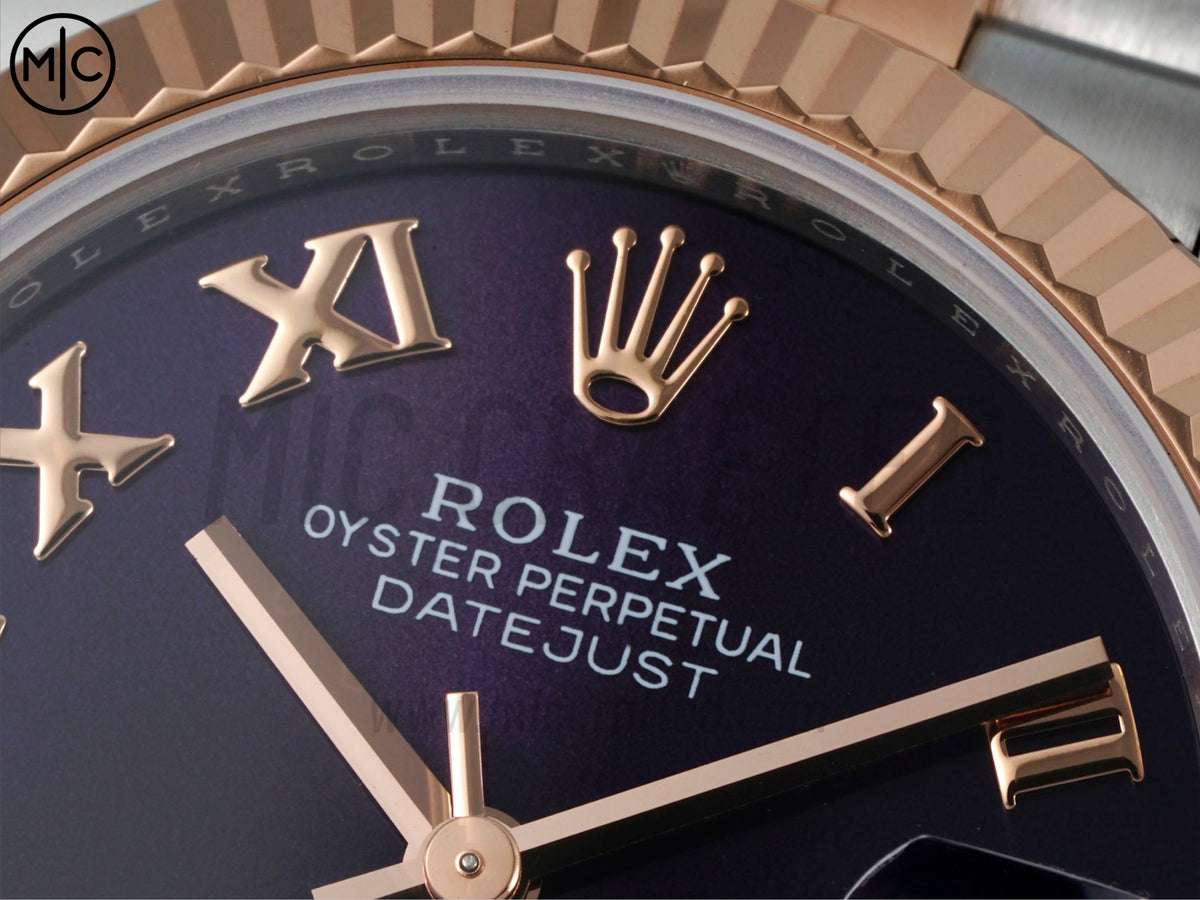 DateJust 31mm Ladies 278271 Fluted Bezel SS/RG Purple Roman Dial on Jubilee Bracelet – Premium Edition