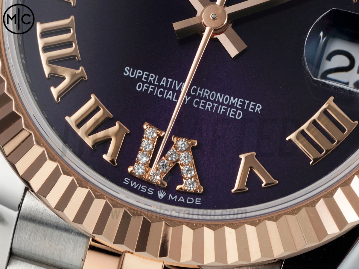 DateJust 31mm Ladies 278271 Fluted Bezel SS/RG Purple Roman Dial on Jubilee Bracelet – Premium Edition