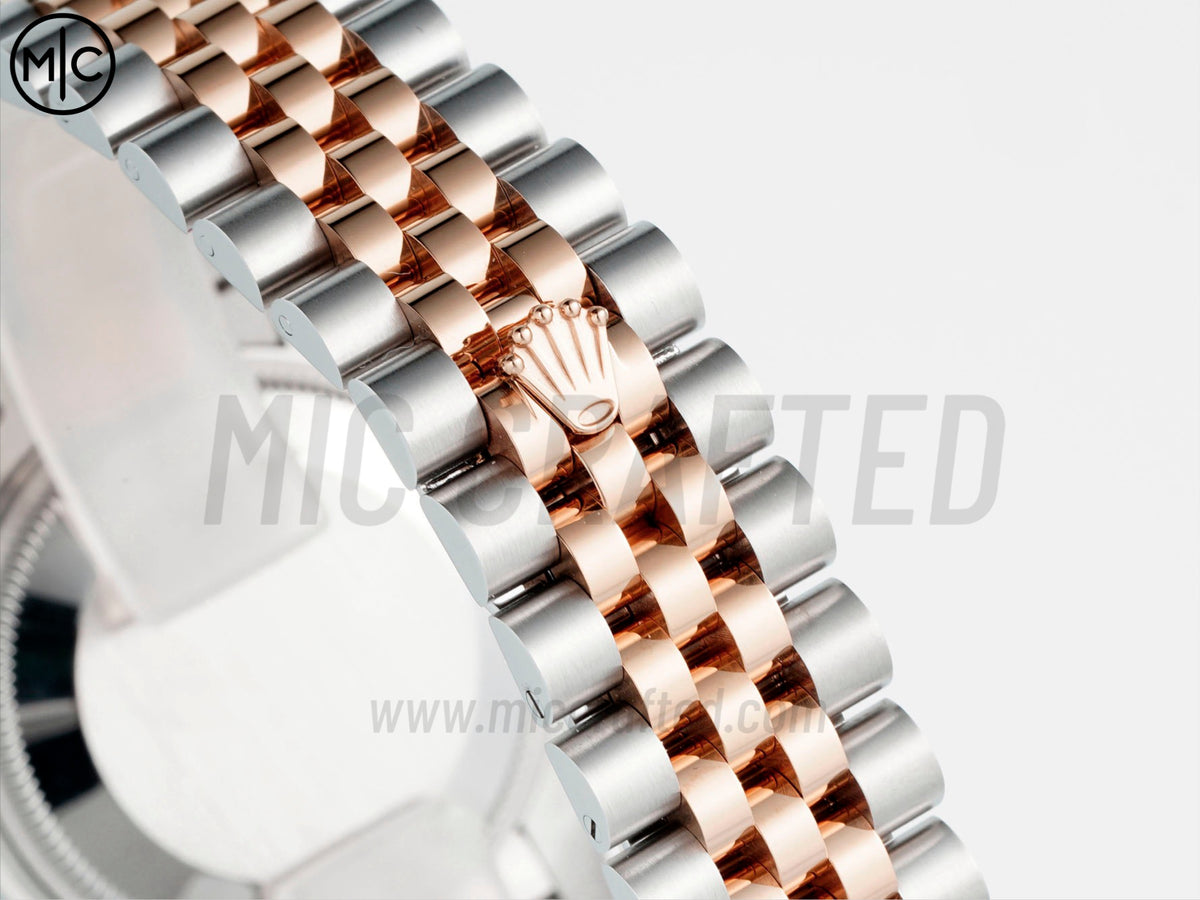 DateJust 31mm 女裝 278271 三角坑紋錶圈 不鏽鋼/玫瑰金銀灰色羅馬數字錶盤搭配 Jubilee 錶帶 - 尊貴版
