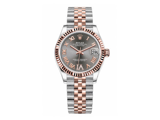 DateJust 31mm Ladies 278271 Fluted Bezel SS/RG Silver Grey Roman Dial on Jubilee Bracelet – Premium Edition