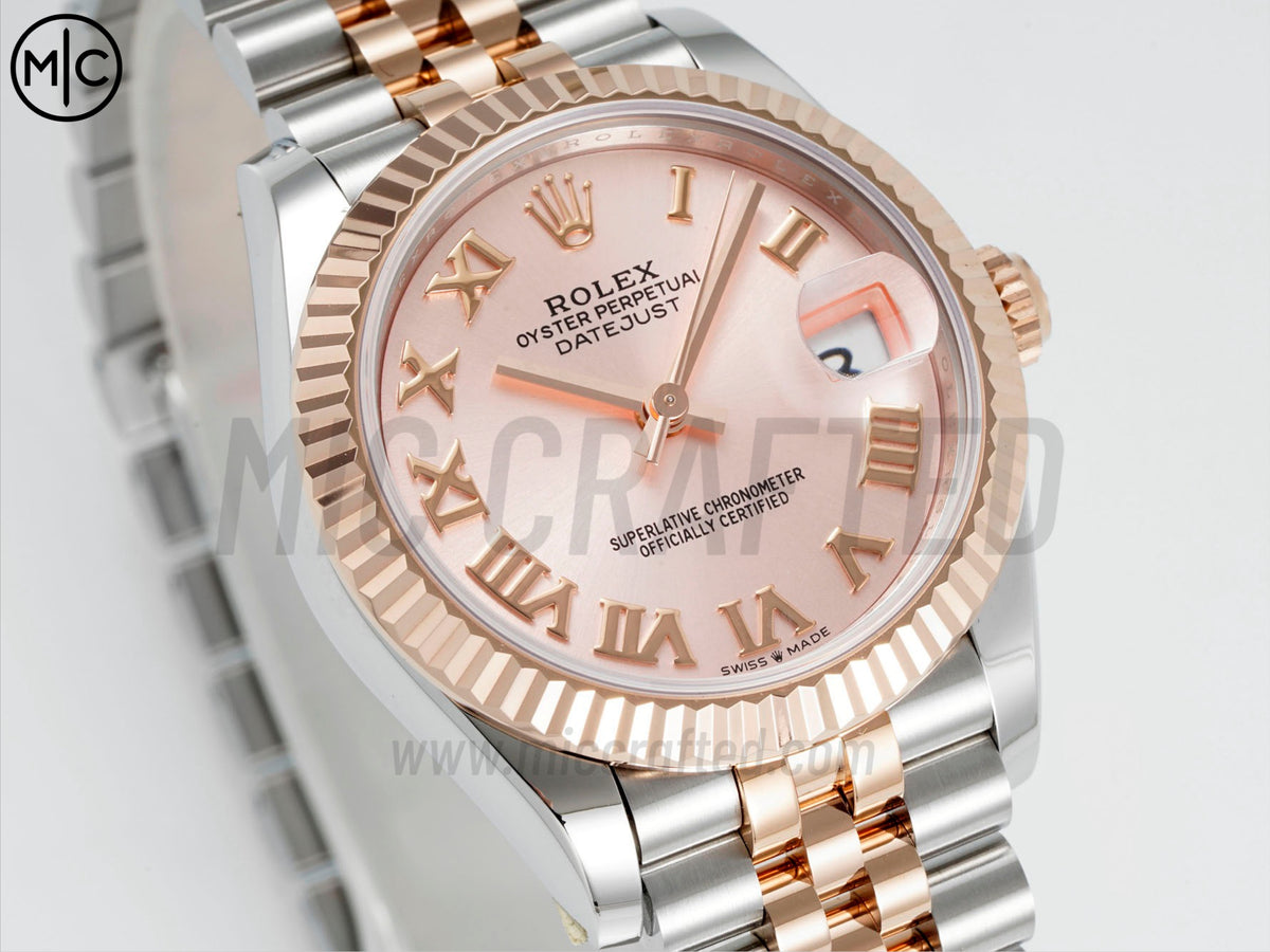 DateJust 31mm Ladies 278271 Fluted Bezel SS/RG Rose Gold Roman Dial on Jubilee Bracelet – Premium Edition