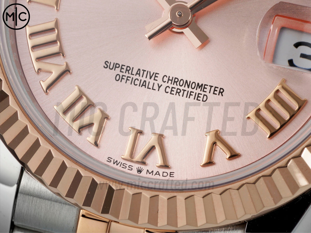 DateJust 31mm Ladies 278271 Fluted Bezel SS/RG Rose Gold Roman Dial on Jubilee Bracelet – Premium Edition