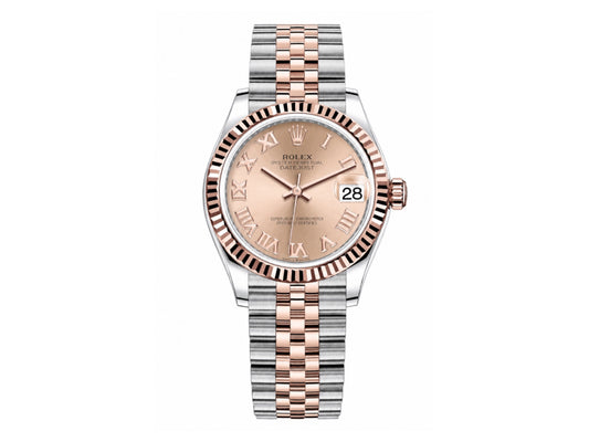 DateJust 31mm Ladies 278271 Fluted Bezel SS/RG Rose Gold Roman Dial on Jubilee Bracelet – Premium Edition