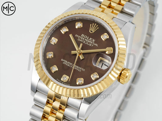 DateJust 31mm Ladies 278273 Fluted Bezel SS/YG Black Mop Dial on Jubilee Bracelet – Premium Edition