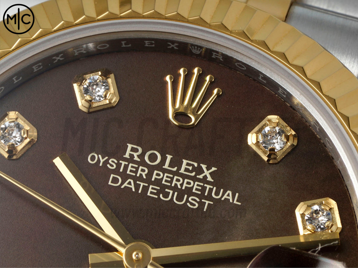 DateJust 31mm 女裝 278273 三角坑紋錶圈 不鏽鋼/黃金黑色珍珠母貝錶盤搭配 Jubilee 錶帶 - 尊貴版
