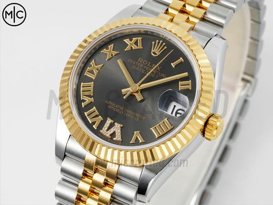DateJust 31mm Ladies 278273 Fluted Bezel SS/YG Gray Roman Dial on Jubilee Bracelet – Premium Edition