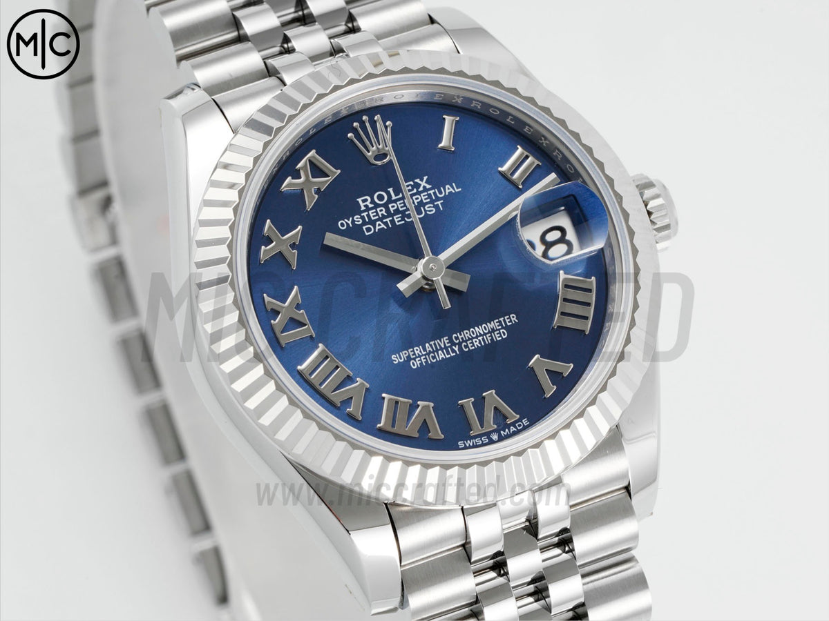 DateJust 31mm Ladies 278274 Fluted Bezel SS Blue Roman Dial on Jubilee Bracelet – Premium Edition