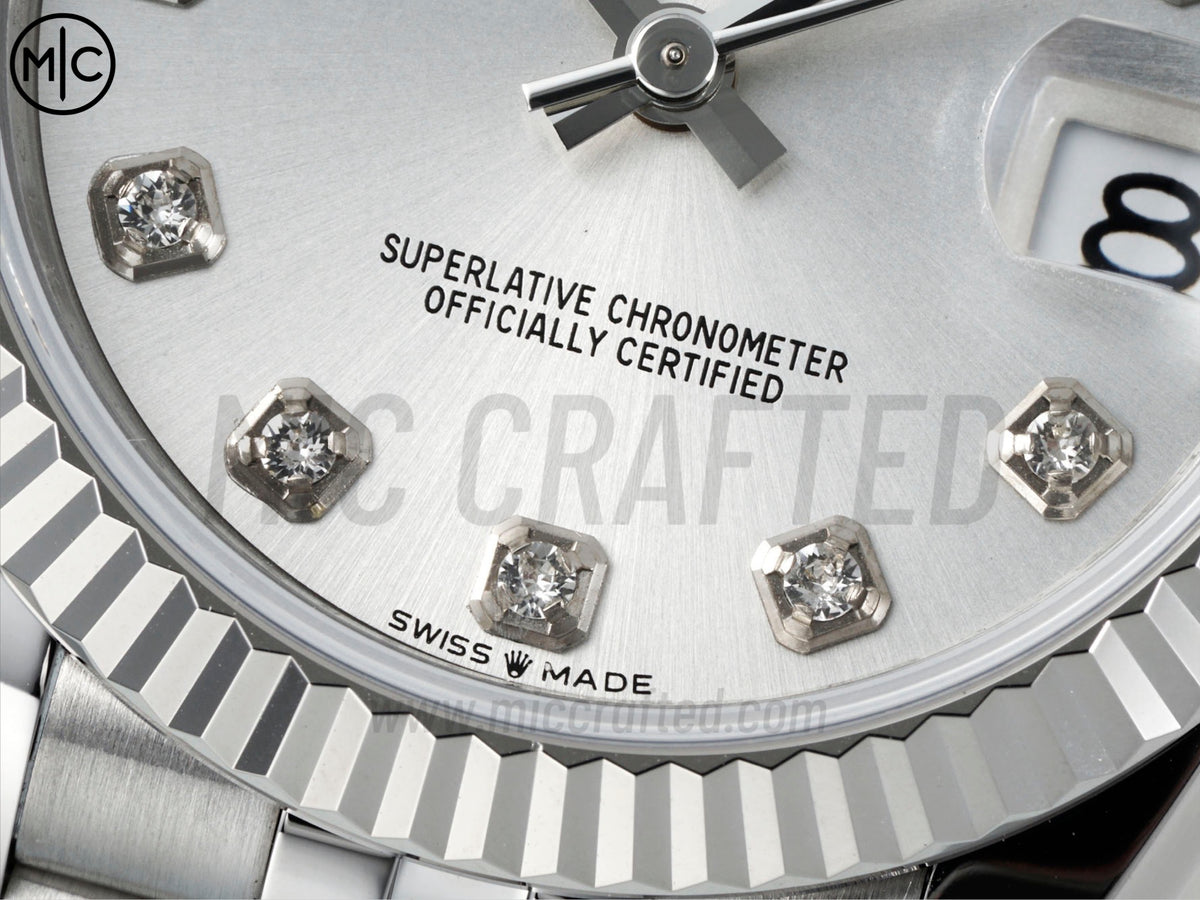 DateJust 31mm Ladies 278274 Fluted Bezel SS Silver Diamonds Dial on Jubilee Bracelet – Premium Edition