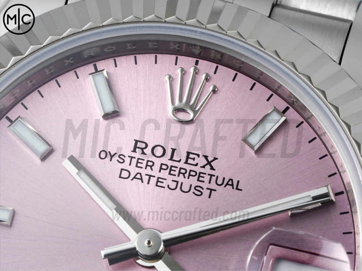 DateJust 31毫米女裝 278274 鋸齒錶圈 SS 粉紅色棒狀刻度錶盤配 Jubilee 錶帶 - 高級版