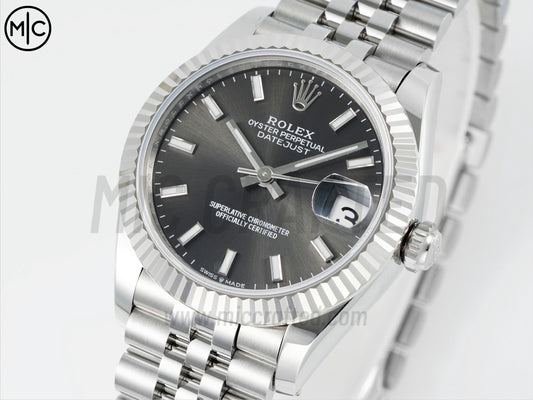 DateJust 31mm Ladies 278274 Fluted Bezel SS Gray Stick Dial on Jubilee Bracelet – Premium Edition