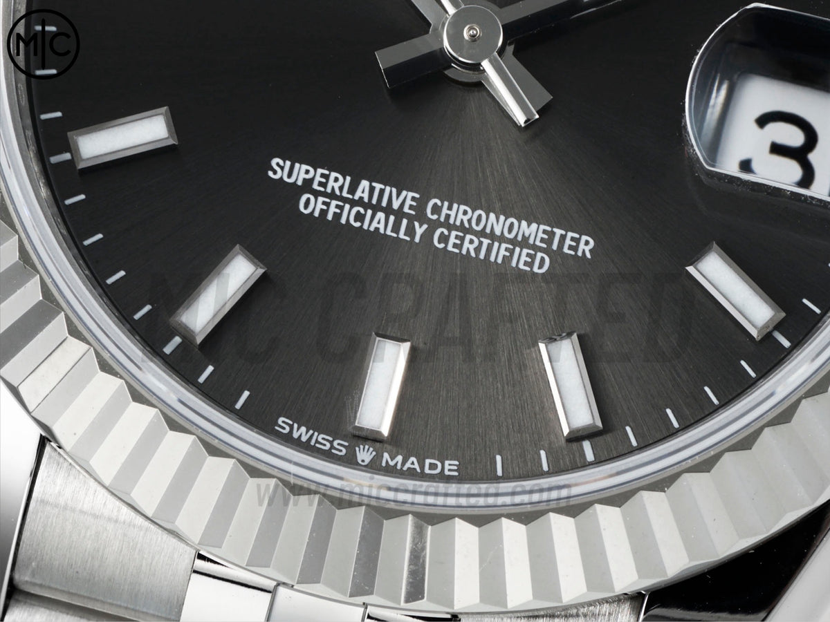 DateJust 31毫米女裝 278274 鋸齒錶圈 SS 灰色棒狀刻度錶盤配 Jubilee 錶帶 - 高級版