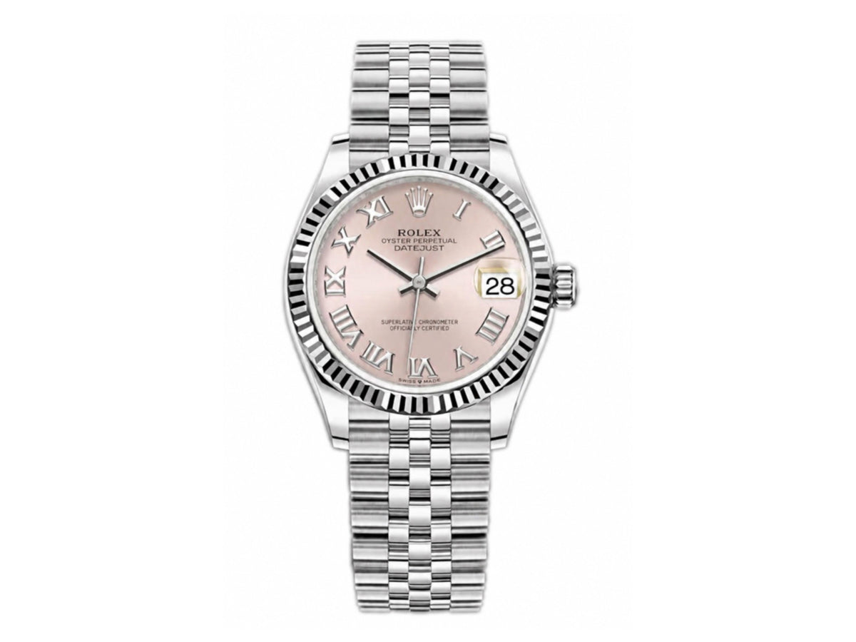 DateJust 31mm Ladies 278274 Fluted Bezel SS Pink Roman Dial on Jubilee Bracelet – Premium Edition