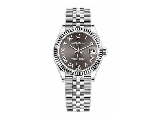 DateJust 31mm Ladies 278274 Fluted Bezel SS Gray Roman Dial on Jubilee Bracelet – Premium Edition