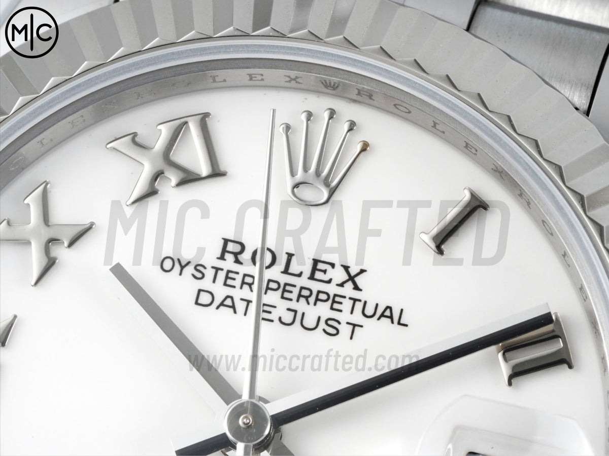 DateJust 31毫米女裝 278274 鋸齒錶圈 SS 白色羅馬數字錶盤配 Jubilee 錶帶 - 高級版