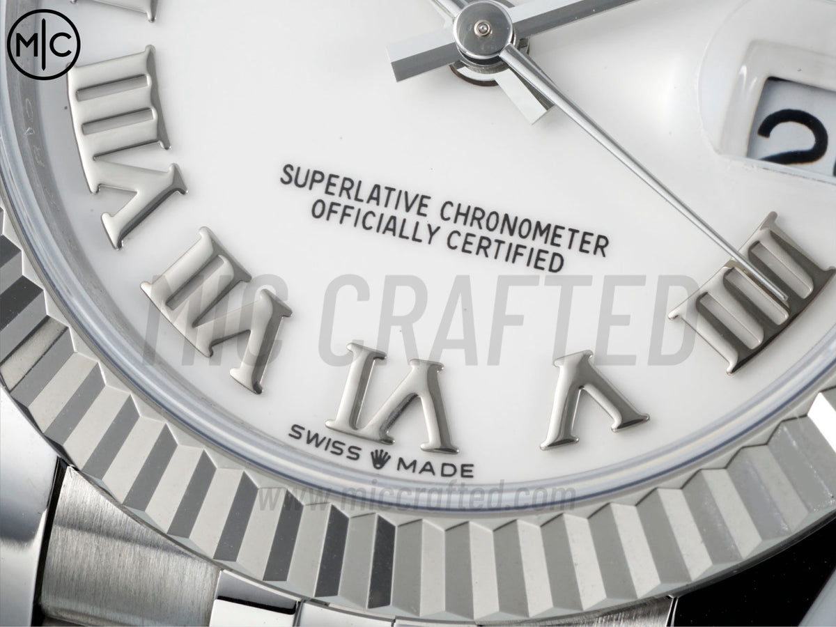 DateJust 31毫米女裝 278274 鋸齒錶圈 SS 白色羅馬數字錶盤配 Jubilee 錶帶 - 高級版