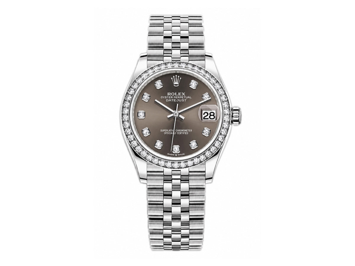DateJust 31mm 女款 278384 不鏽鋼灰色錶盤配 Jubilee 錶帶 - 高級版