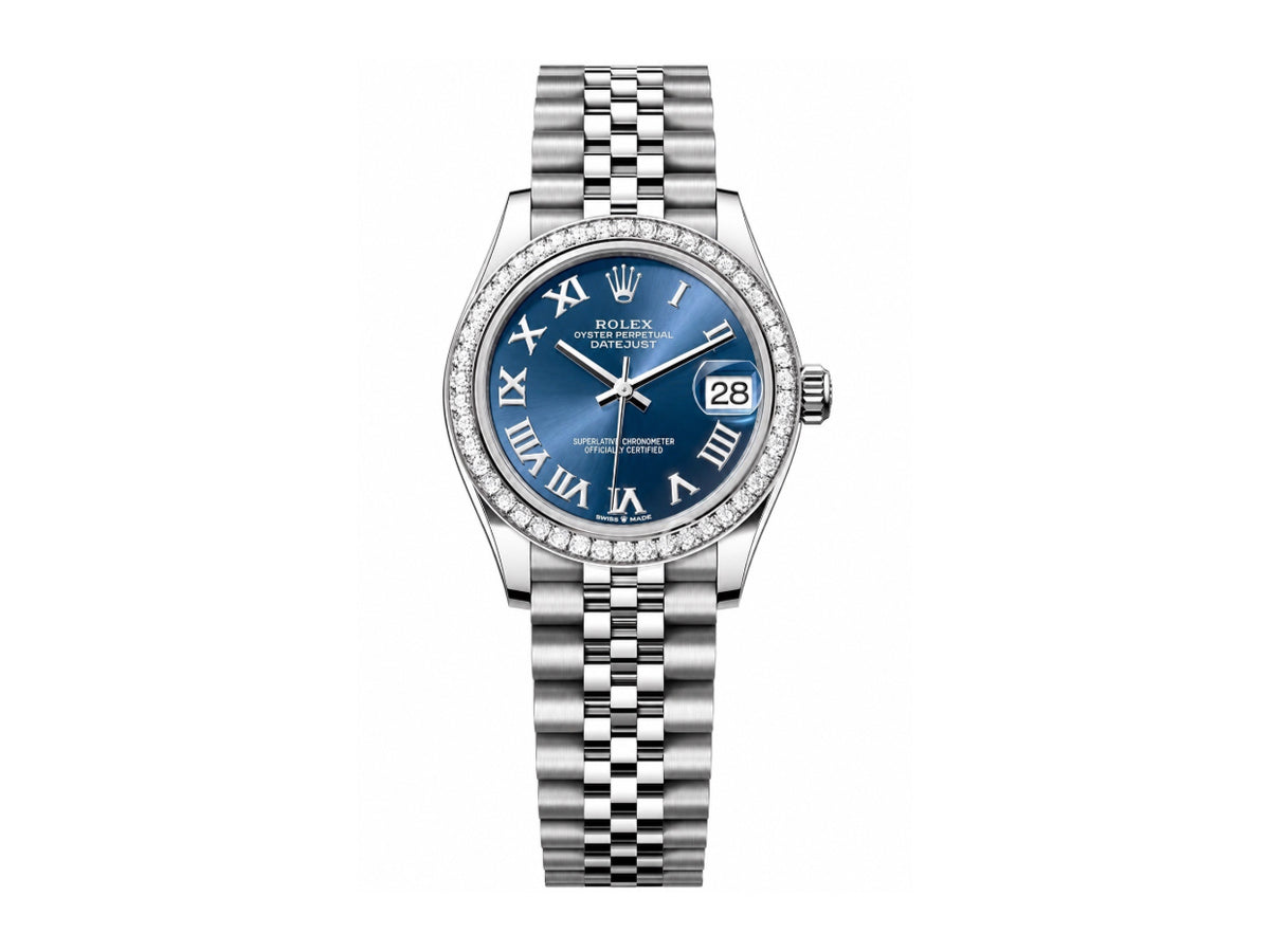 DateJust 31mm 女款 278384 不鏽鋼藍色羅馬數字錶盤配 Jubilee 錶帶 - 高級版