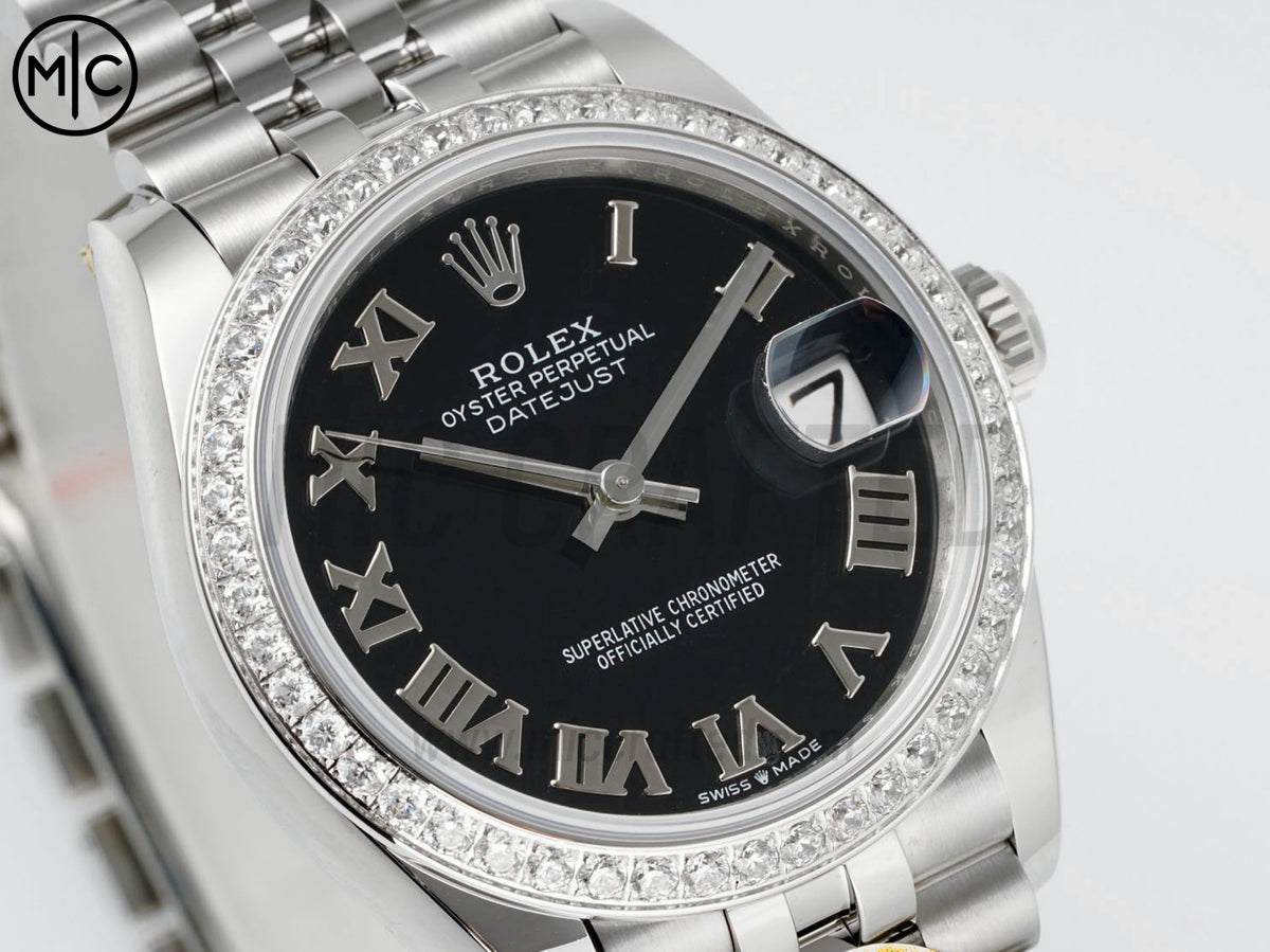 DateJust 31mm 女款 278384 不鏽鋼黑色羅馬數字錶盤配 Jubilee 錶帶 - 高級版