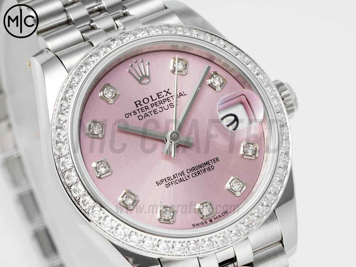 DateJust 31mm 女款 278384 不鏽鋼粉紅色錶盤配 Jubilee 錶帶 - 高級版