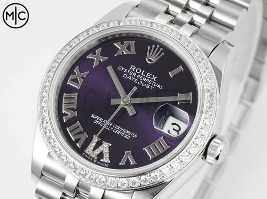 DateJust 31mm Ladies 278384 SS Purple Roman Dial on Jubilee Bracelet – Premium Edition