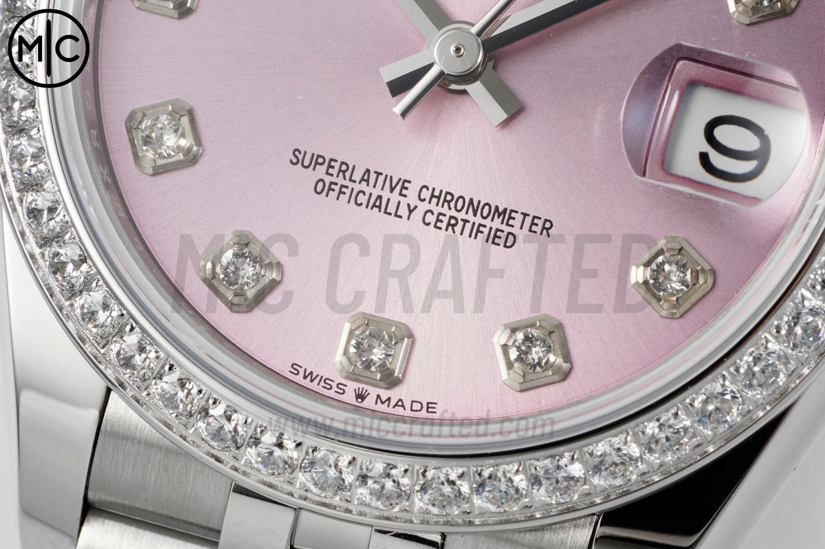 DateJust 31mm 女款 278384 不鏽鋼粉紅色錶盤配 Jubilee 錶帶 - 高級版