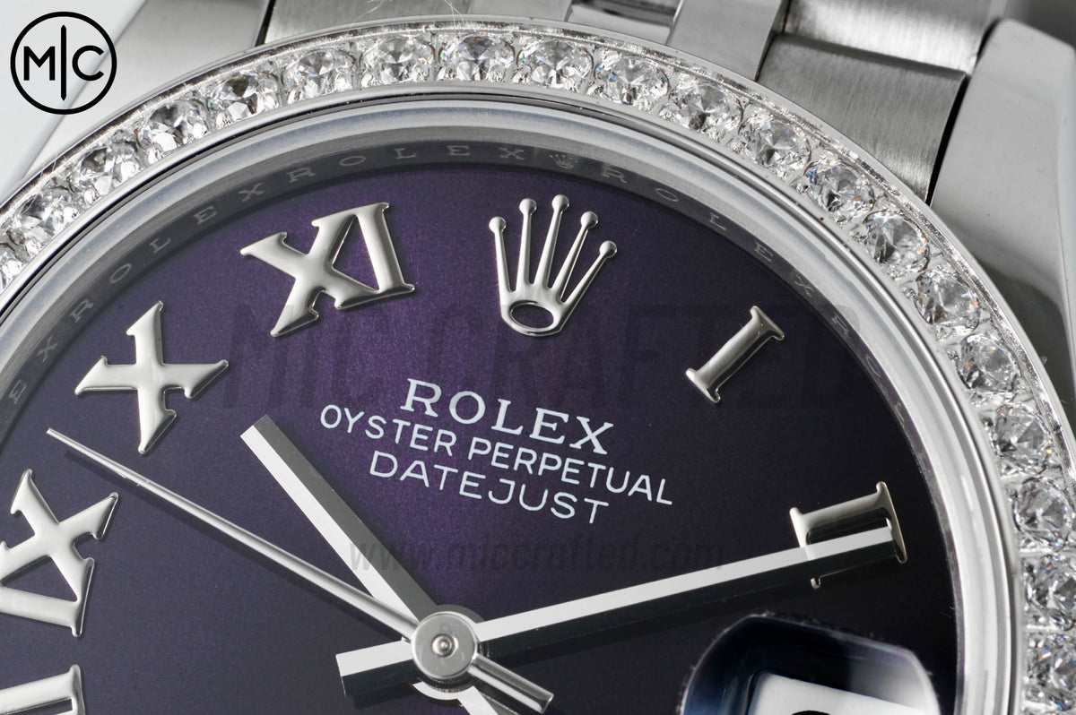 DateJust 31mm 女款 278384 不鏽鋼紫色羅馬數字錶盤配 Jubilee 錶帶 - 高級版