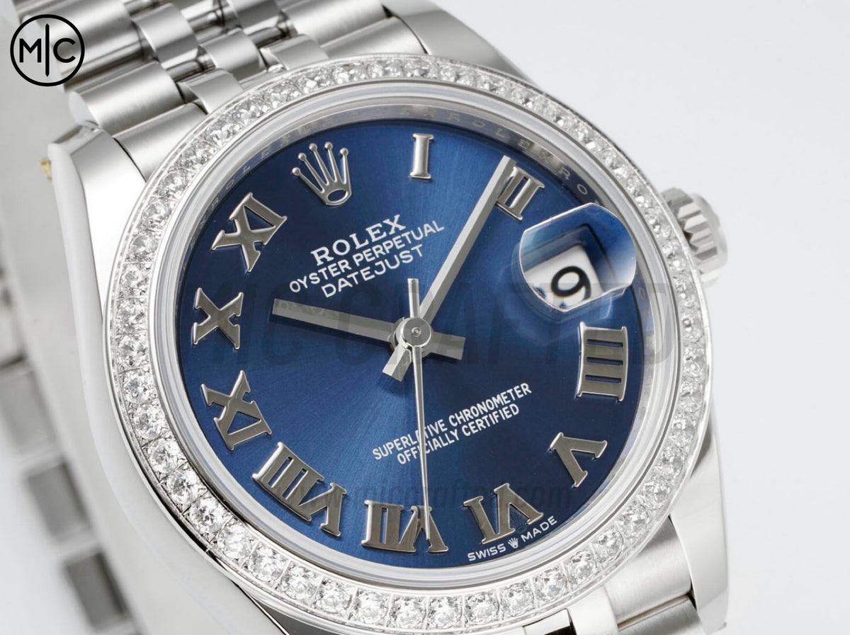 DateJust 31mm 女款 278384 不鏽鋼藍色羅馬數字錶盤配 Jubilee 錶帶 - 高級版